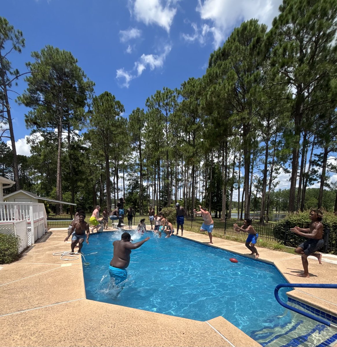 CoachMBurleson's tweet image. Perfect Attendance Party! Water shortage in the Pool!