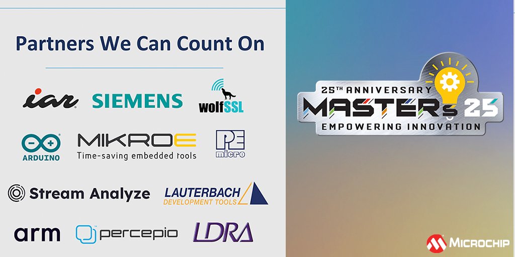 MicrochipTech's tweet image. A huge thank you to our partners for being an essential part of the 25th Anniversary of Microchip MASTERs in North America. Your ongoing support helps us deliver hands-on training, deep technical insights and meaningful connections that engineers count on. We’re proud to…