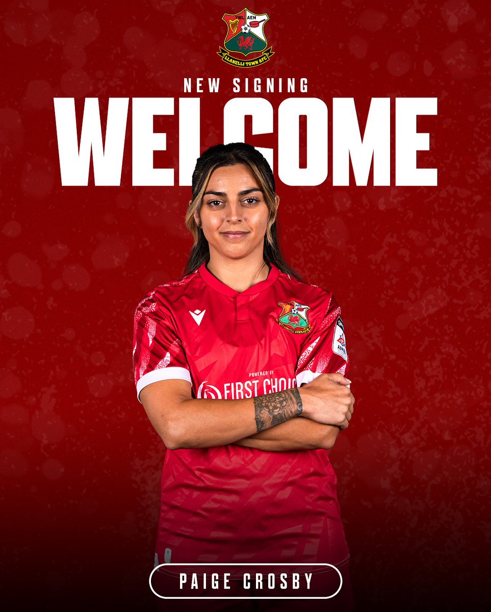 👋 Welcome to the Reds, Paige Crosby! 

We are delighted to welcome Paige to Stebonheath Park as our first new signing of the summer transfer window! 

Read More; llanellitownafc.com/07/24/welcome-…