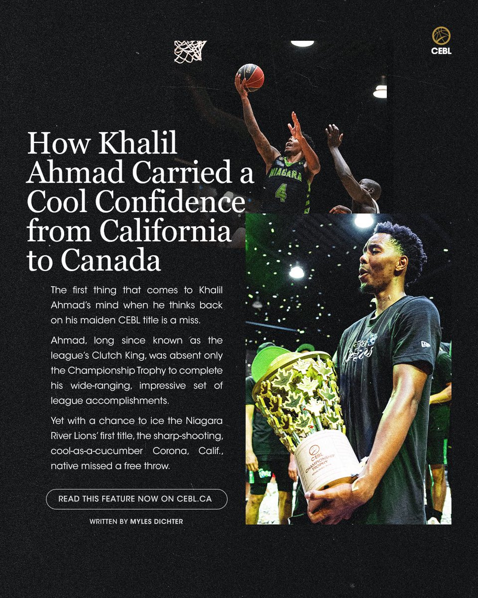 “We’re trying to run it back.” 🏆

The River Lions are playoff-bound once again, and Ahmad is locked in 🔒

🗞️: cebl.ca/how-khalil-ahm…

#PullUp | #CEBLSeasonVII