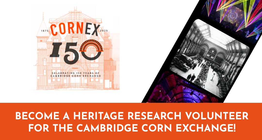 Cambridge Corn Ex (@cambridgecornex) on Twitter photo Weâve received funding from <a href="/HeritageFundUK/">The National Lottery Heritage Fund</a> to explore 150 years of Cambridge Corn Exchange history â and we need volunteers!
Help uncover stories from Suffragettes to iconic gigs.
Email 150cornex@cambridge.gov.uk by 22 Aug. More info: cornex.co.uk/news Weâve received funding from <a href="/HeritageFundUK/">The National Lottery Heritage Fund</a> to explore 150 years of Cambridge Corn Exchange history â and we need volunteers!
Help uncover stories from Suffragettes to iconic gigs.
Email 150cornex@cambridge.gov.uk by 22 Aug. More info: cornex.co.uk/news