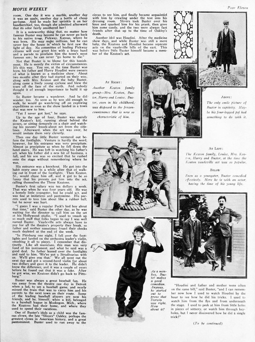 BusterKeatonSoc's tweet image. Throwback Thursday - Buster Keatons Tumbling to Success. A two-page article from Movie Weekly, 1922.
#oldhollywood #damfino #busterkeaton #silentfilm