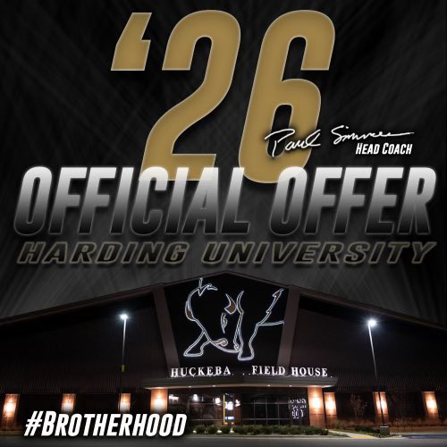 jasontoddjr_2's tweet image. #AGTG After a great conversation with @PaulSimmonsHU …I’m blessed to receive an offer from Harding University!#godisgood @PrepRedzoneAL @ScoutFball