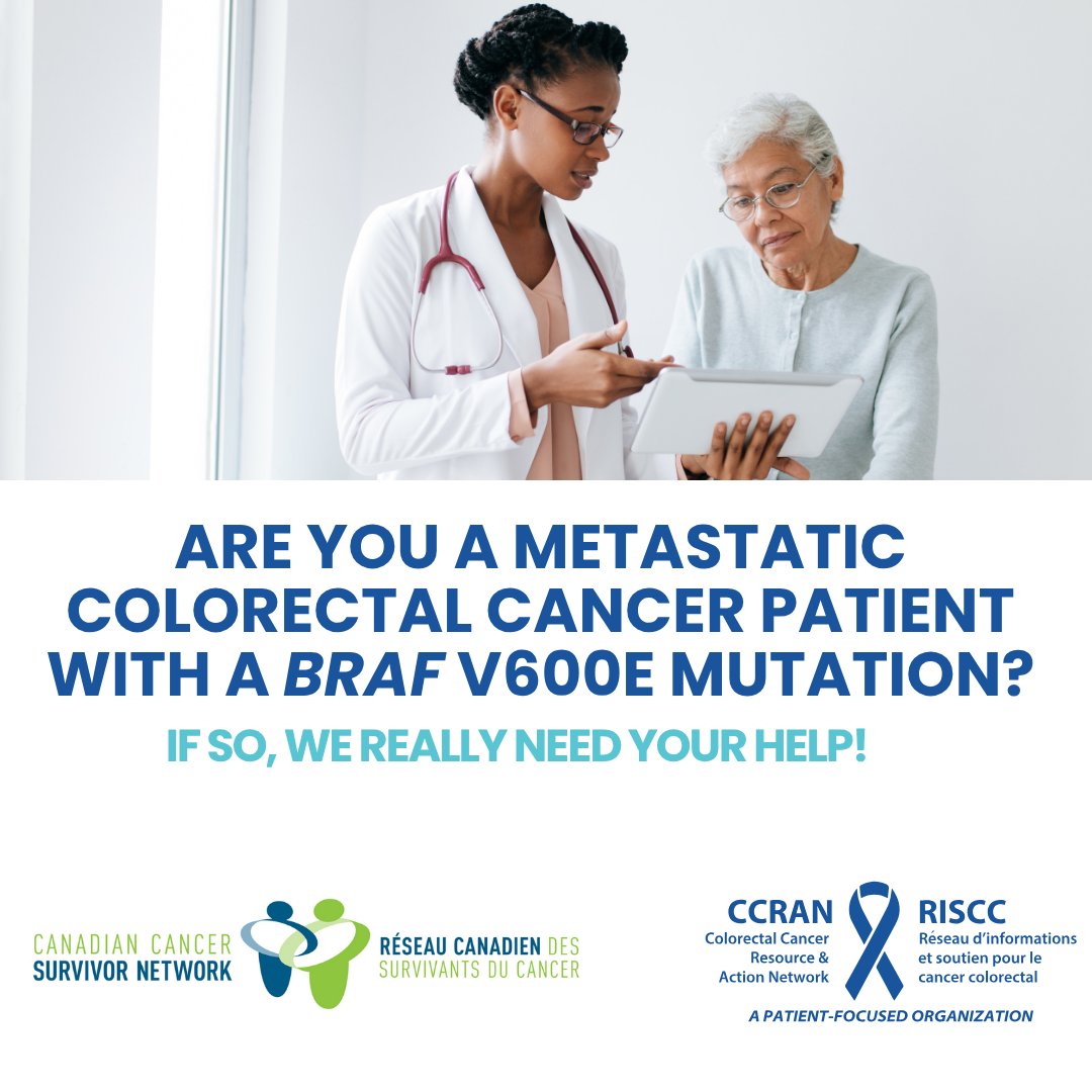 survivornetca's tweet image. We are preparing a patient input submission for an upcoming Health Technology Assessment review of Encorafenib (BRAFTOVI®) in combo with Cetuximab (Erbitux®) & FOLFOX therapy. If you have experience w/ this treatment, you can help. Email cassandra.m@ccran.org to participate
