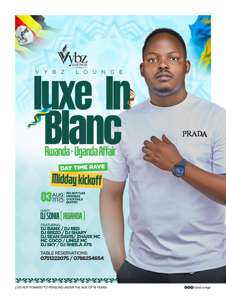 We gotta agree that entertainment is set already. That only leaves you! Yes you mate 😂 

On the 3rd of August I expect to see you

#LuxeInBlanc Rwanda-Uganda Affair