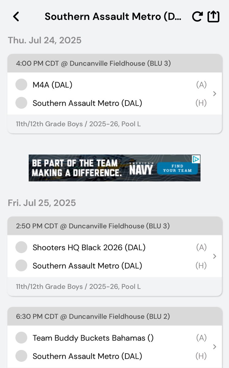 PRIMETIME NATIONALS Schedule for the weekend leading up to bracket play!