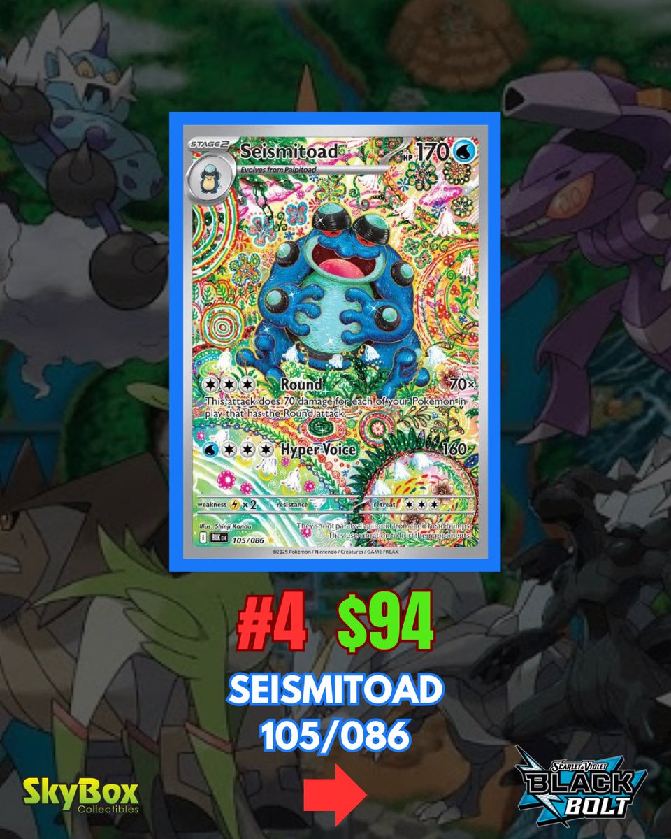 SkyboxCollect's tweet image. MOST VALUABLE POKEMON CARDS
Here are the most expensive cards from Pokemon black bolt so far.
Which one is your favorite?
#skyboxct #zekrom #pokemoncards #pokemon #haxorus #blackbolt