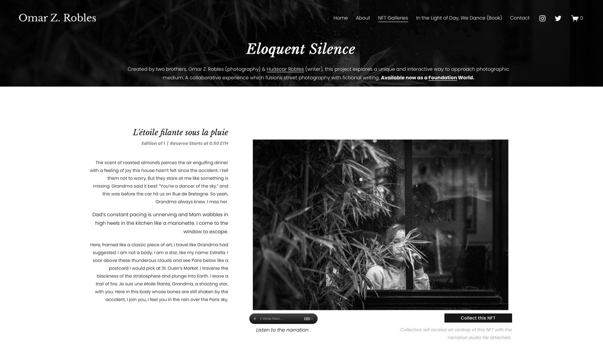 OmarZRobles's tweet image. I invite you to take a moment to visit my website and more specifically the curated page for "Eloquent Silence" where you can read all the stories and even hear them narrated by yours truly.
omarzrobles.xyz/eloquent-silen…