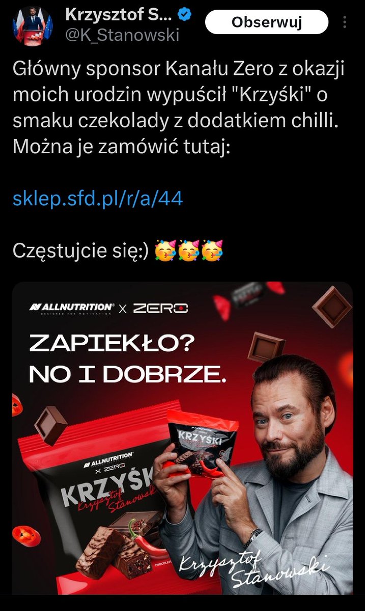 ostatni wpis Stanowskiego sprzed 3 dni piecze jak czekolada z chili.
to się nazywa timing.
rarara