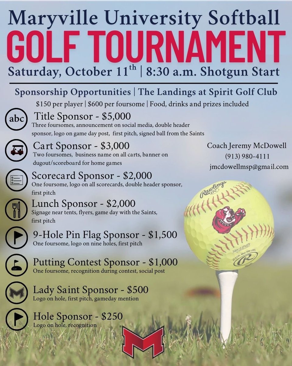 Start assembling your golf teams for our upcoming tournament! 🏌️‍♀️ 

This will be a fun community event to get to know our team, friends, and families while playing a round of golf. 

Register your team through this link! 🐶

one.bidpal.net/musoftball25go…