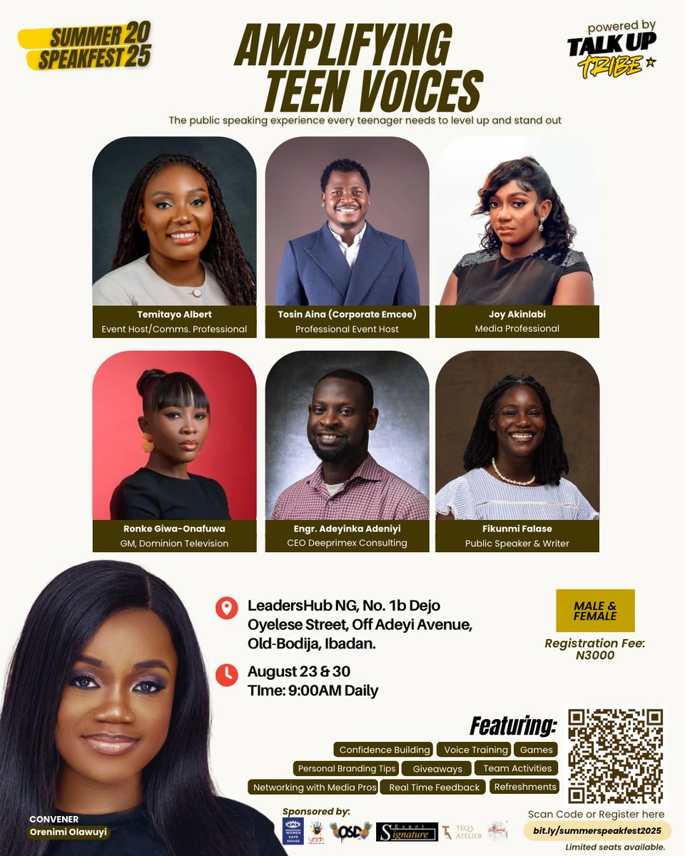 theorenimi's tweet image. Call me what you want, but make sure CONVENER is in it! 🤩
I’m curating a whole experience for teenagers who are ready to speak, shine, and stand out.
#SummerSpeakFest2025 — it’s happening!
🔗 bit.ly/summerspeakfes…
