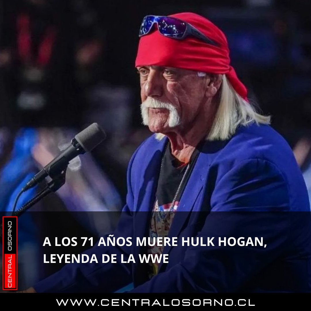 A LOS 71 AÑOS MUERE HULK HOGAN, LEYENDA DE LA WWE
centralosorno.cl/a-los-71-anos-…