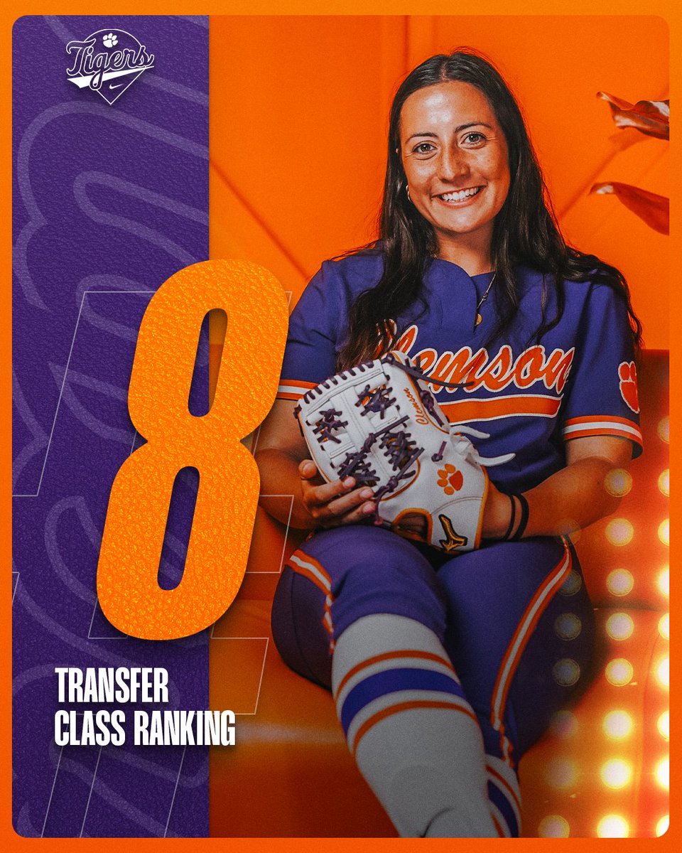 Transfer Class Rankings are IN!

According to Softball America, Clemson has the No. 8 transfer class in the country. Learn more about the four newcomers today!

📰 clemsontigers.com/2025-tigers-si…