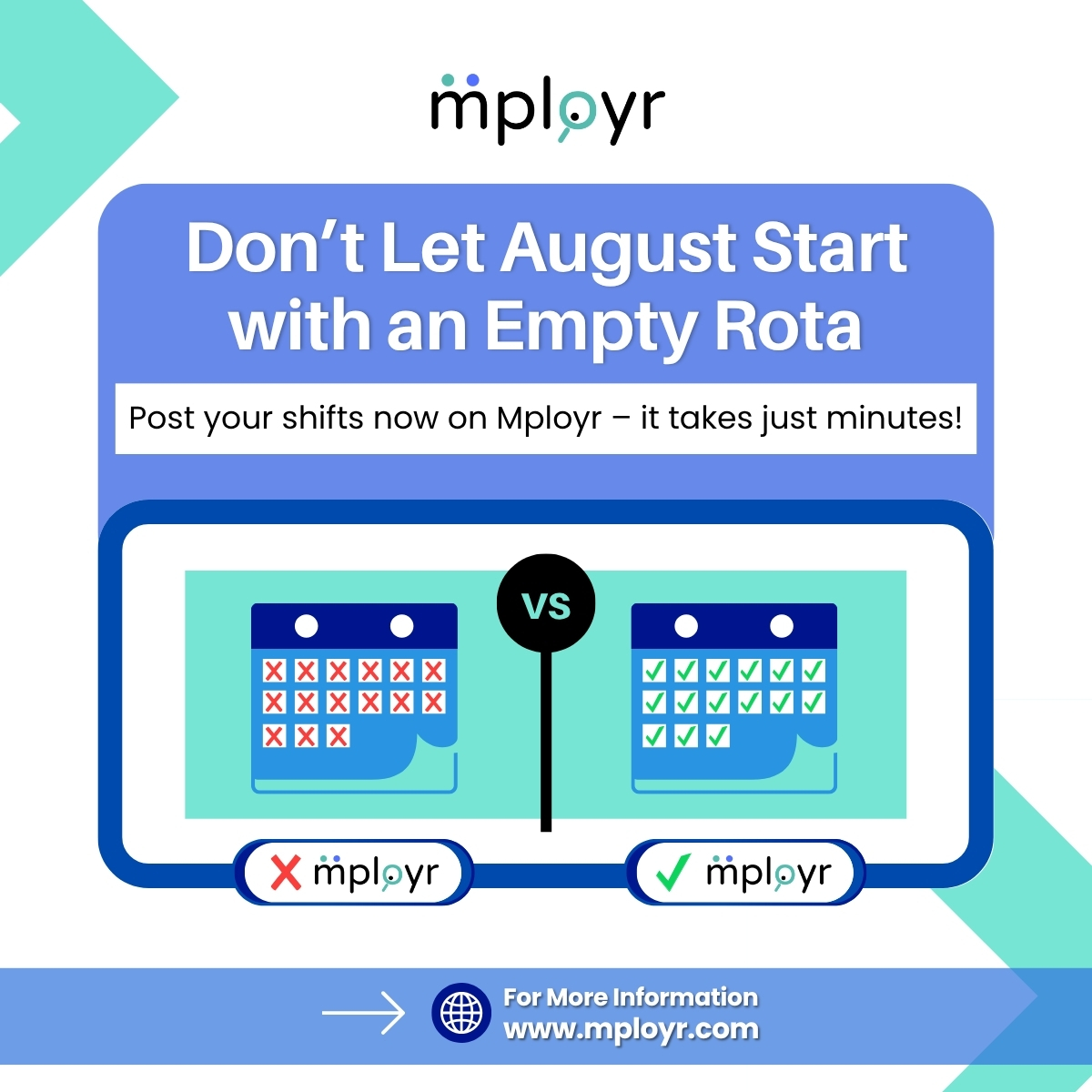 mployr_'s tweet image. August is almost here!
But is your rota ready?

Get ahead and post your shifts today with Mployr, it’s fast, easy, and commission-free.

Start the new month fully prepared.
🔗Sign up now: [mployr.com]

#CareStaffing #ShiftCover #CareProvidersUK #Mployr #StaffPlanning