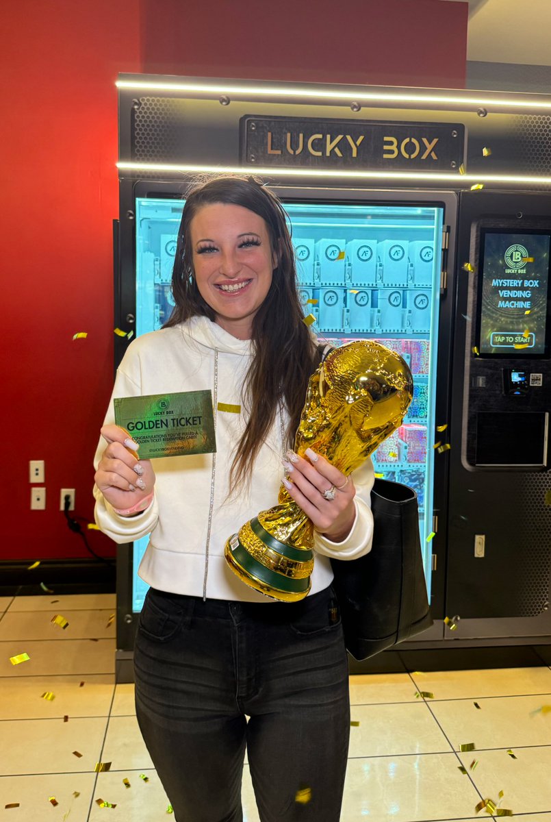 Lucky Box (@luckyboxvending) on Twitter photo Lucky Legends! Congrats to @janesbong on winning the Golden Ticket Redemption for the SIGNED Lionel Messi World Cup Trophy!
📍 <a href="/PlazaLasVegas/">Plaza Hotel Casino</a>
🚀 <a href="/beckettcollect/">Beckett Collectibles</a> authenticated autograph Lucky Legends! Congrats to @janesbong on winning the Golden Ticket Redemption for the SIGNED Lionel Messi World Cup Trophy!
📍 <a href="/PlazaLasVegas/">Plaza Hotel Casino</a>
🚀 <a href="/beckettcollect/">Beckett Collectibles</a> authenticated autograph