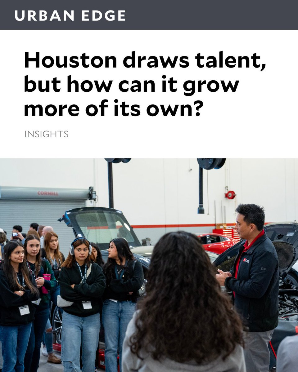 RiceKinderInst's tweet image. 🏙️ Houston’s workforce is expected to reach 4.8M by 2050, but will longtime residents benefit from that growth? The Urban Edge looks at how expanding access to “middle-skill” jobs could help more Houstonians thrive. @bridgeyear | Read more: bit.ly/4l4pby8