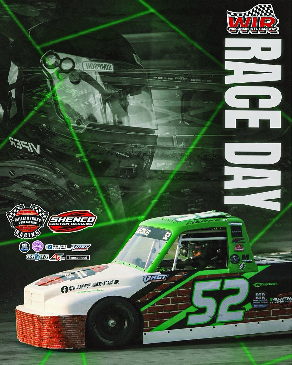MasynLiedke52's tweet photo. Race Day! We are hoping the rain stays away for this one tonight! After last weeks race we finally changed out the axle that was slightly bent because we felt like it caused the truck to handle poorly. But we know the speed is there!
@ColtonManich 
@AaronBeavers67 https://t.co/JWSyIseQim