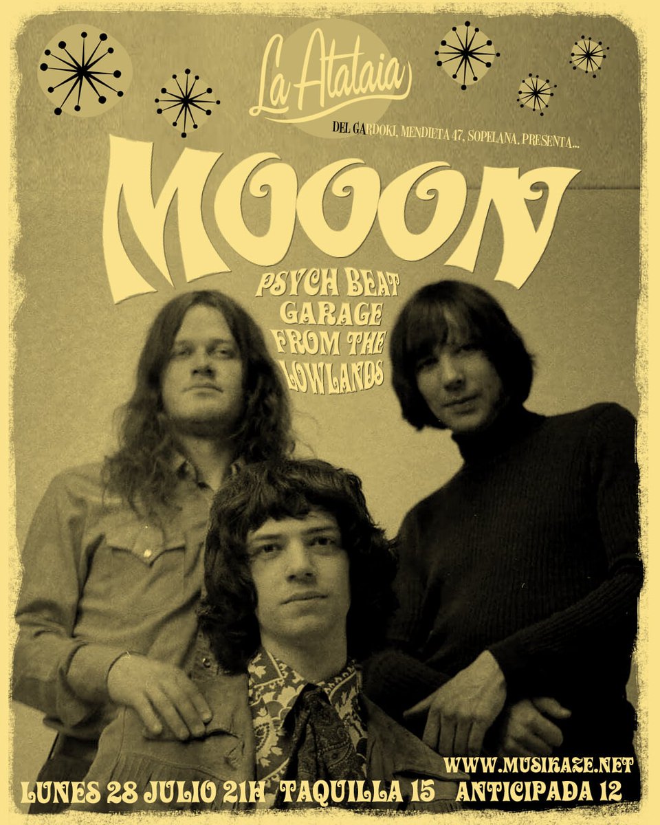Ultrasonicos1's tweet image. Este lunes 28 de julio, La Atalaia del Gardoki de #Sopela recibirá dentro de su gira nacional a la banda de Países Bajos Mooon. El trío presentará su tercer disco III con su mezcla de rock alternativo, indie y toques de pop y psicodelia.
@RUndercovee