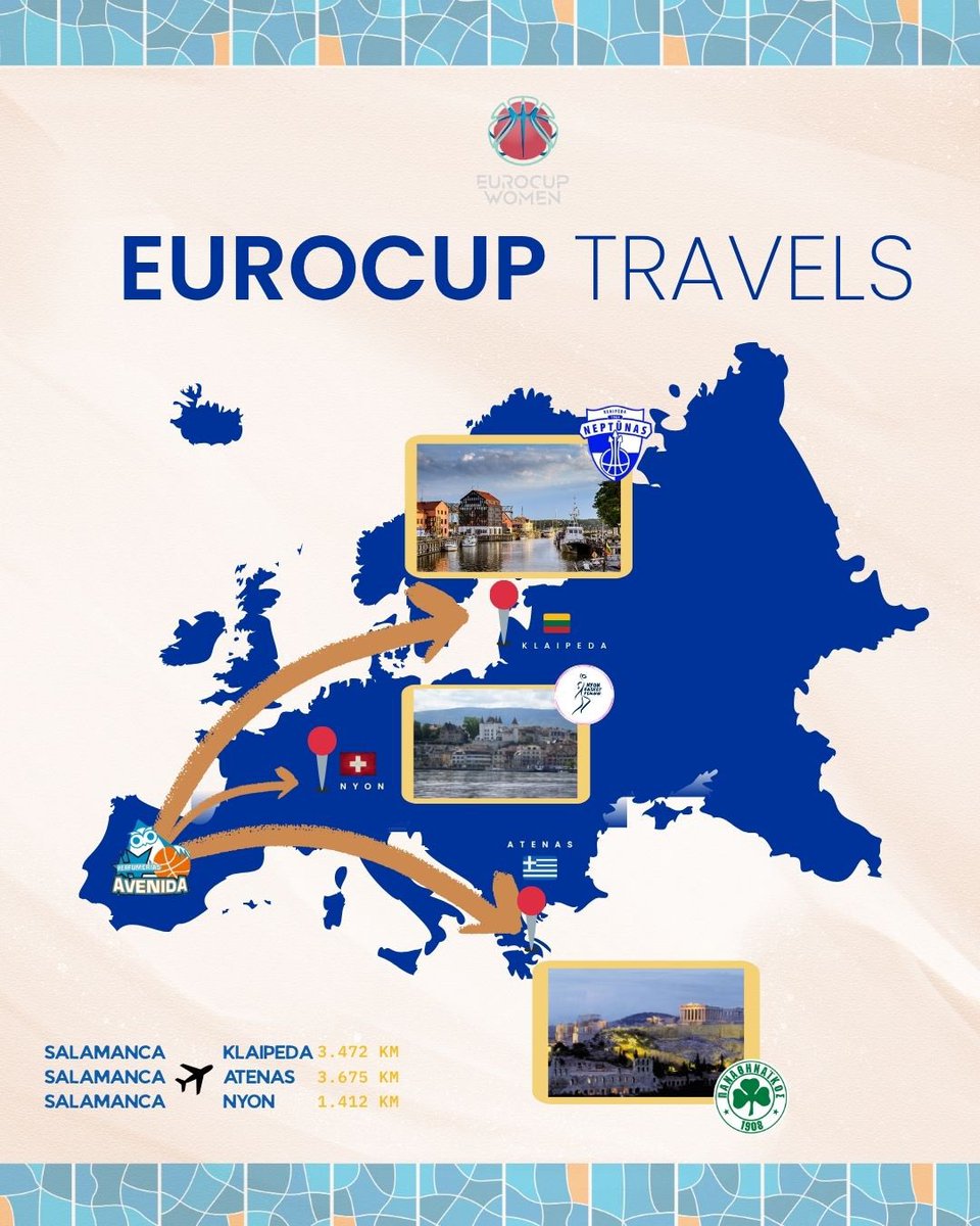 CBAvenida's tweet image. #EurocupWomen TRAVELS ✈️
Conoceremos nuevos lugares
Echáremos kilómetros ✈️🚌
Y volveremos a pasear el nombre de
S A L A M A N C A por 🇪🇺