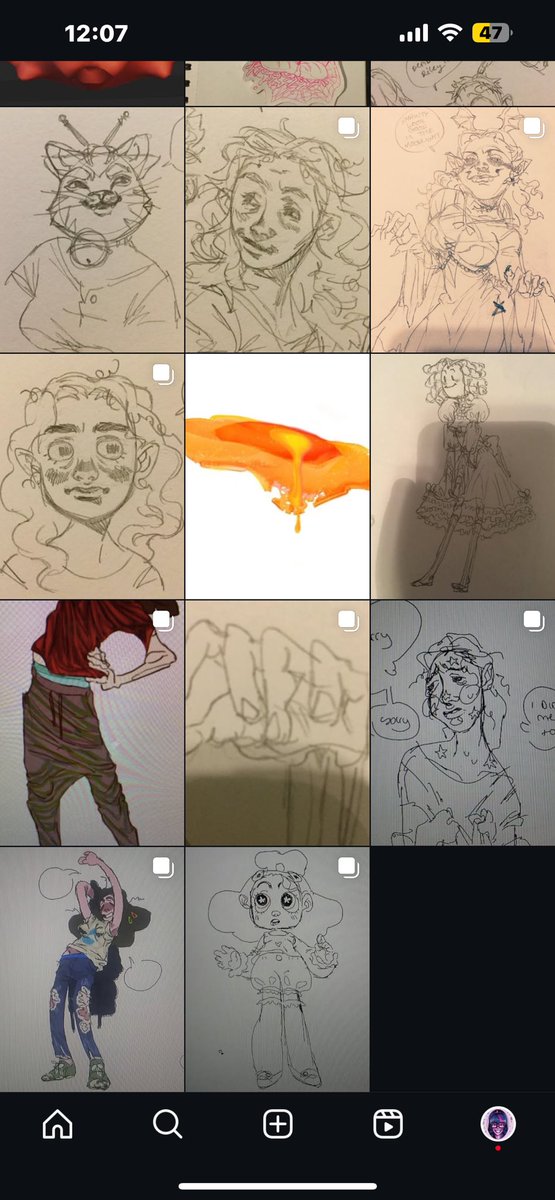 Vabbitty's tweet image. This is my art when I was focusing on anatomy and renaissance art. I was constantly upset, artblocked, frustrated, confused, unable to come up with ideas other than characters, I had no ability to concieve scenes, I thought this was my artstyle, I didnt want to change it
