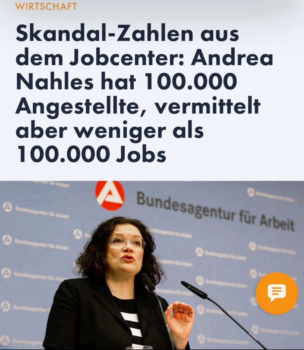 TimKoffiziell's tweet image. Die grossartige und überaus erfolgreiche Andrea Nahles, die postentechnisch einst zur Bundesagentur für Arbeit abgeschoben wurde, um dort als Leiterin ein fürstliches Gehalt zu kassieren.