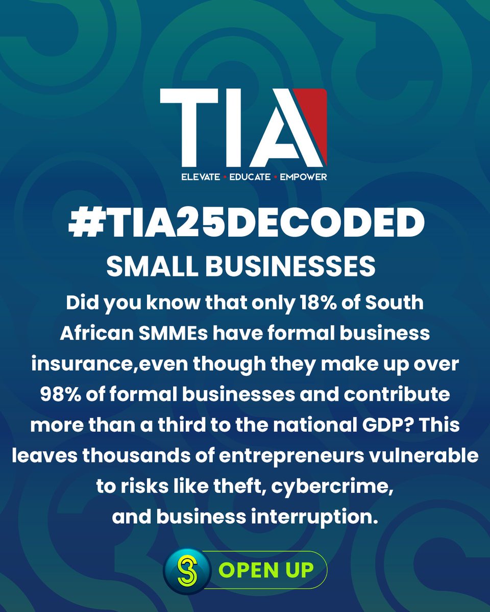 SABC3's tweet image. 🚨 The Insurance Apprentice(@TheInsApp) is on NOW! 🚨
🔍 #TIA2025DECODED: Small Businesses
Why do you think so many SMMEs skip insurance?
💬 Drop your thoughts in the comments
#S3OpenUp #TIA2025