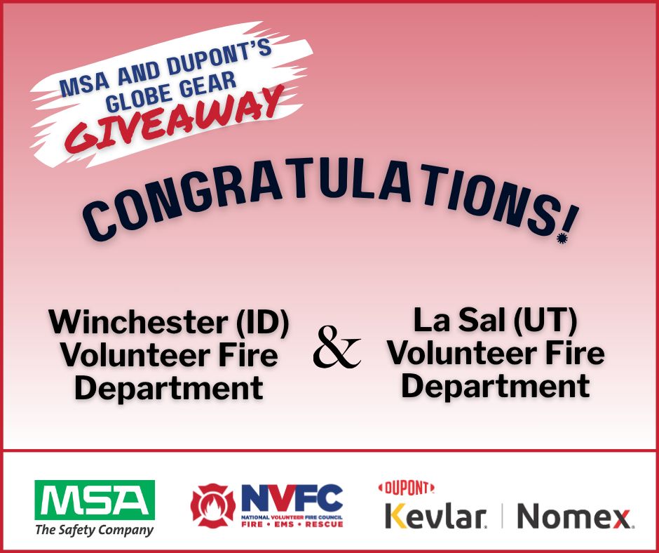 NVFC's tweet image. 🎉Congrats to Winchester (ID) Volunteer Fire Department and La Sal (UT) Volunteer Fire Department. Each will receive four new sets of Globe® turnout gear and four new MSA fire helmets.
Read more: bit.ly/4nTUlL0