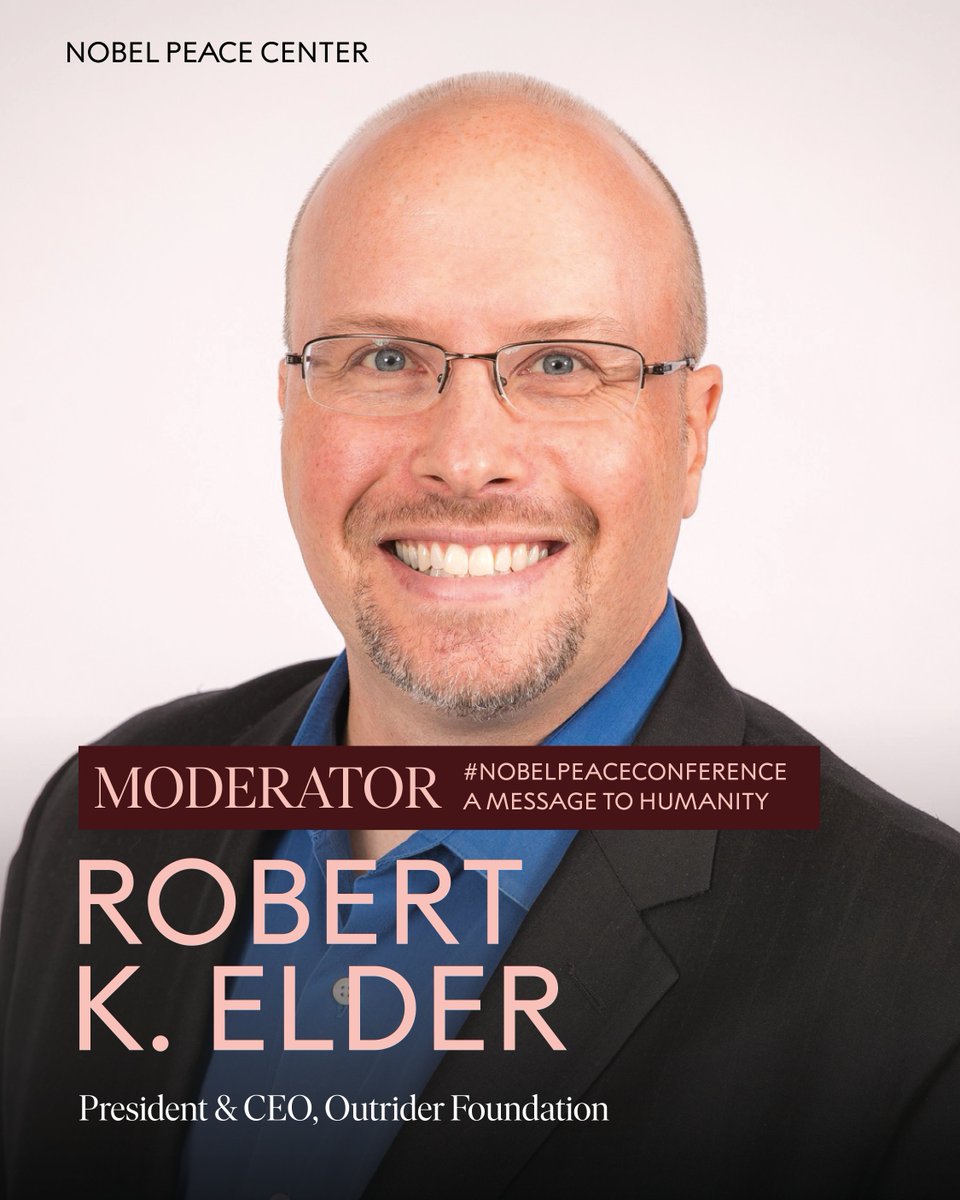 OutriderFdn's tweet image. Outrider CEO Robert K. Elder is heading to Oslo to speak at the #NobelPeaceConference: A Message to Humanity.
We hope you'll join us to celebrate the Nobel Peace Prize to Nihon Hidankyo on Hiroshima Day, August 6.
Learn more 🔗 nobelpeacecenter.org/en/nobel-peace…