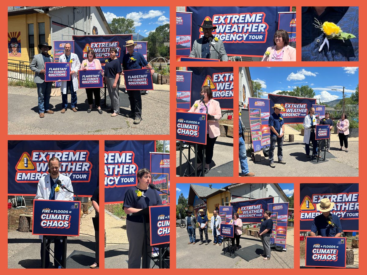 actonclimateUS's tweet image. This week, we continued our Extreme Weather Emergency tour in Flagstaff to discuss the impacts of flooding, fires, and severe weather on Arizonians. As Mayor Daggett said, “Extreme weather is no longer an occasional challenge in Flagstaff. It’s becoming a constant pressure."