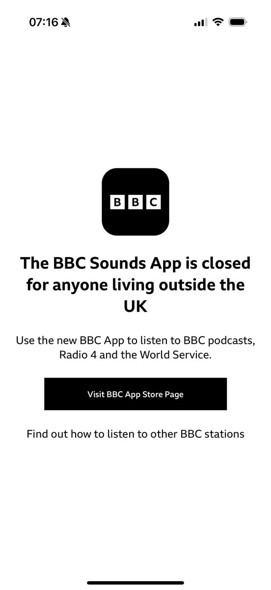 Paul Blake (@paulnblake) on Twitter photo Would’ve listened to <a href="/BBCRadio4/">BBC Radio 4</a> <a href="/BBCr4today/">BBC Radio 4 Today</a> during my commute this AM (US East Coast), but was locked out of <a href="/BBCSounds/">BBC Sounds</a>. <a href="/BBC/">BBC</a> app that is being pushed has no rewind/playback abilities - just livestream.
I would simply pay for Sounds but it’s not on offer
Massive own goal, BBC Would’ve listened to <a href="/BBCRadio4/">BBC Radio 4</a> <a href="/BBCr4today/">BBC Radio 4 Today</a> during my commute this AM (US East Coast), but was locked out of <a href="/BBCSounds/">BBC Sounds</a>. <a href="/BBC/">BBC</a> app that is being pushed has no rewind/playback abilities - just livestream.
I would simply pay for Sounds but it’s not on offer
Massive own goal, BBC