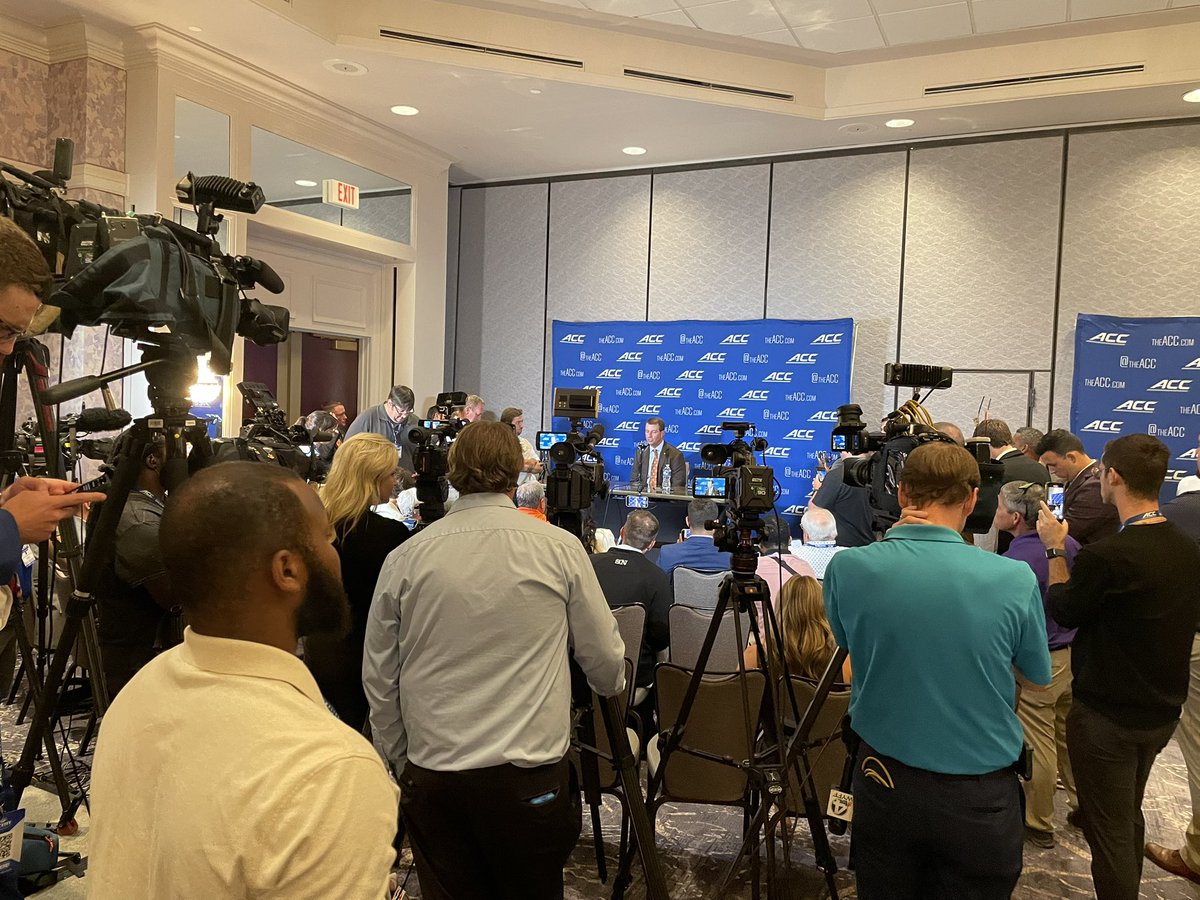 Clemson HC Dabo Swinney addresses the media at ACC Football Kickoff