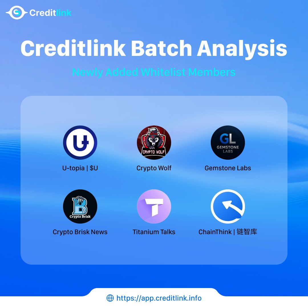 omoniperson's tweet image. The 2nd batch of @creditslink Batch Analysis partners is here!
Shoutout to @UCoinOfficial, @CryptoWolfcom, @GemstoneLabsX, @cryptobriskNews, @titaniumtalks1 &amp;amp; @ChainThink_news for joining the on-chain smart data wave 

Try it now 👉 app.creditlink.info
#Creditlink #Web3Data
