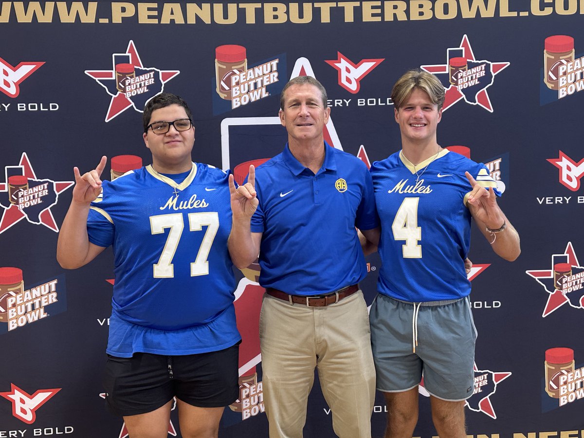AHISD's tweet image. When we feed people in need, we all win! It&apos;s time to team up for the annual Peanut Butter Bowl! We were honored to host the kick off &amp;amp; welcome players and coaches united to fight hunger. Last year, our Mules donated over 9,000 jars of peanut butter. Let&apos;s do it again! #MulesUp