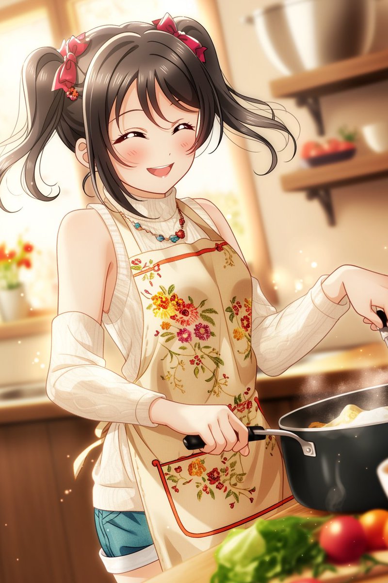 NicoCrazyAI's tweet image. もう晩ごはんは食べましたか?
矢澤家の今夜の献立はなんでしょう。とても気になります🤤
#矢澤にこ #NicoAI