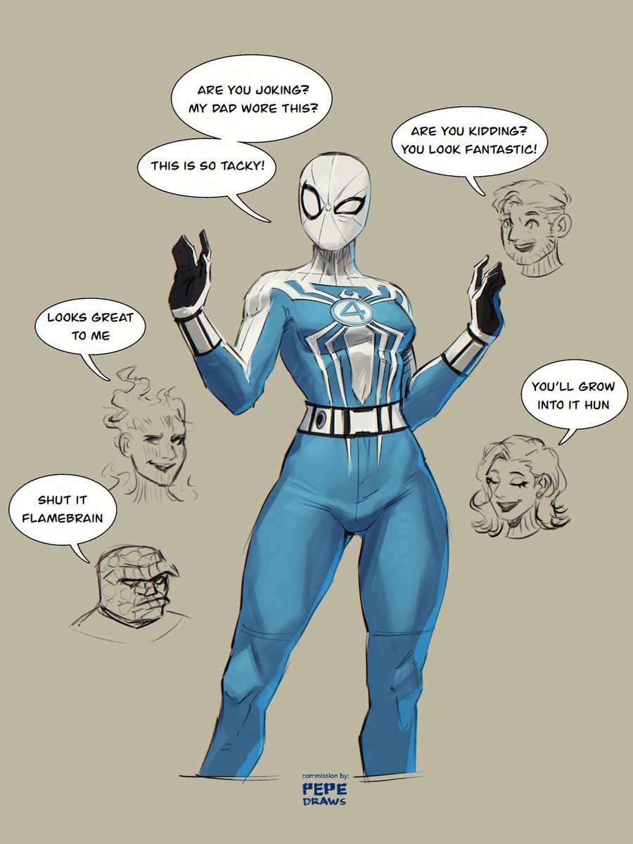 Mayday Parker trying on a new suit 
[COMMISSION for <a href="/Deszy55/">Deszy (✨Comms Open✨)</a> ]
#FantasticFour