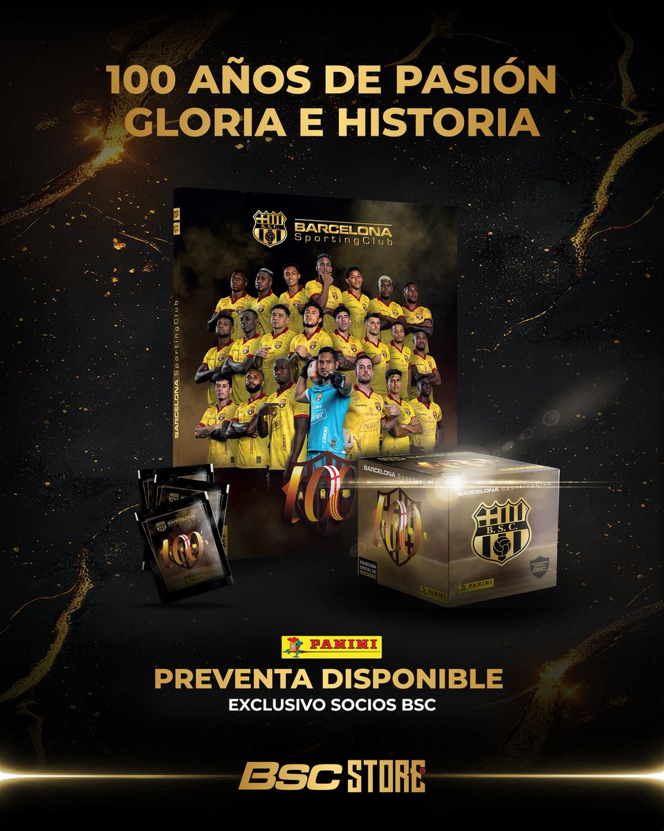 BSCstore (@bscstoreoficial) on Twitter photo Encuentra HOY el Álbum Panini del Centenario de Barcelona en el #BSCStore y el #PalcoPilsener 📔🏟️
Preventa exclusiva para <a href="/sociosbsc/">SOCIOS BSC</a> 🪪
#BarcelonaSomosTodos Encuentra HOY el Álbum Panini del Centenario de Barcelona en el #BSCStore y el #PalcoPilsener 📔🏟️
Preventa exclusiva para <a href="/sociosbsc/">SOCIOS BSC</a> 🪪
#BarcelonaSomosTodos