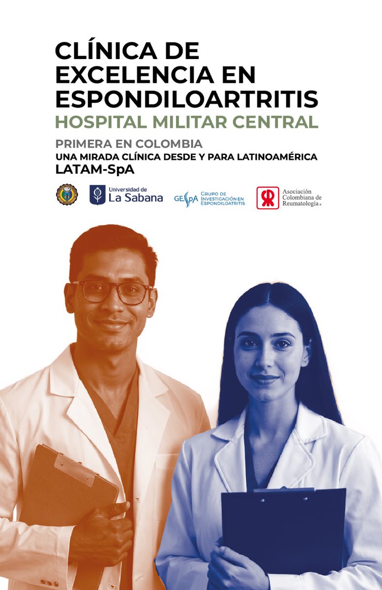 🩺 ¡Llega la 1.ª Clínica de Excelencia en Espondiloartritis en 🇨🇴!
🗓 Sábado 2 de agosto | 8 a.m. – 4 p.m.
📍 Hospital Militar, Bogotá
🎓 Entrada libre con inscripción previa
🔗 forms.gle/PWyGJm6TfyUHV5…