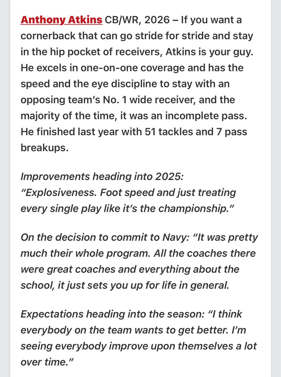 Anthony Atkins II (@313_lilant) on Twitter photo Thank you <a href="/1BStockdale/">Brandon Stockdale</a> and <a href="/PrepRedzoneSC/">Prep Redzone South Carolina</a> for the article. Excited for this season to start.
<a href="/HatfieldQuin/">Quin Hatfield</a> <a href="/amanirichburg88/">Coach Cap</a> <a href="/Jdjacks45/">Joshua Jackson</a> <a href="/windham_john/">John Windham</a> <a href="/ccesfootball/">Christ Church Football</a> <a href="/LevelUpDBs/">Level Up DBs</a> @RivalsWardlaw <a href="/MovinChains/">Movin’ The Chains</a> <a href="/train0187/">TRAINBUILT PERFORMANCE</a> <a href="/HighSchoolBlitz/">High School Blitz</a> <a href="/CDearing82/">Chris Dearing</a> <a href="/HaleMcGranahan/">Hale McGranahan</a> Thank you <a href="/1BStockdale/">Brandon Stockdale</a> and <a href="/PrepRedzoneSC/">Prep Redzone South Carolina</a> for the article. Excited for this season to start.
<a href="/HatfieldQuin/">Quin Hatfield</a> <a href="/amanirichburg88/">Coach Cap</a> <a href="/Jdjacks45/">Joshua Jackson</a> <a href="/windham_john/">John Windham</a> <a href="/ccesfootball/">Christ Church Football</a> <a href="/LevelUpDBs/">Level Up DBs</a> @RivalsWardlaw <a href="/MovinChains/">Movin’ The Chains</a> <a href="/train0187/">TRAINBUILT PERFORMANCE</a> <a href="/HighSchoolBlitz/">High School Blitz</a> <a href="/CDearing82/">Chris Dearing</a> <a href="/HaleMcGranahan/">Hale McGranahan</a>