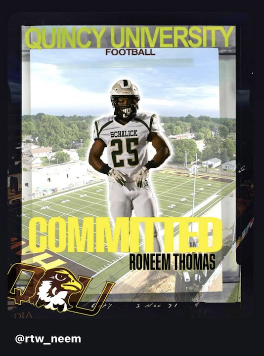 Congrats to Roneem Thomas on his commitment to Quincy University!