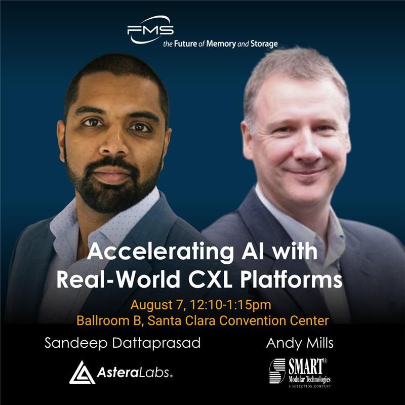 Join Astera Labs and SMART Modular at FMS 2025 for a deep dive into “Accelerating AI with Real-World CXL Platforms.” Explore how CXL-based solutions are transforming memory scalability in today’s data centers. Register today: buff.ly/XDmYjfo

#CXL #AI #FMS2025