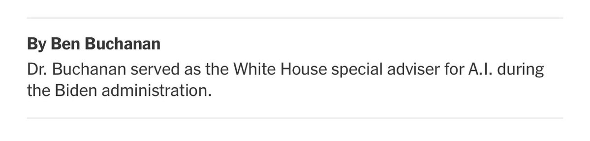 The author of this op ed is lambasting Trump for permitting the sale of the exact same H20 chips that the Biden administration ok’d WHILE THE AUTHOR WAS ADVISING BIDEN ON THESE ISSUES.

That’s remarkable. I guess he’s changed his mind since starting to advise Anthropic.