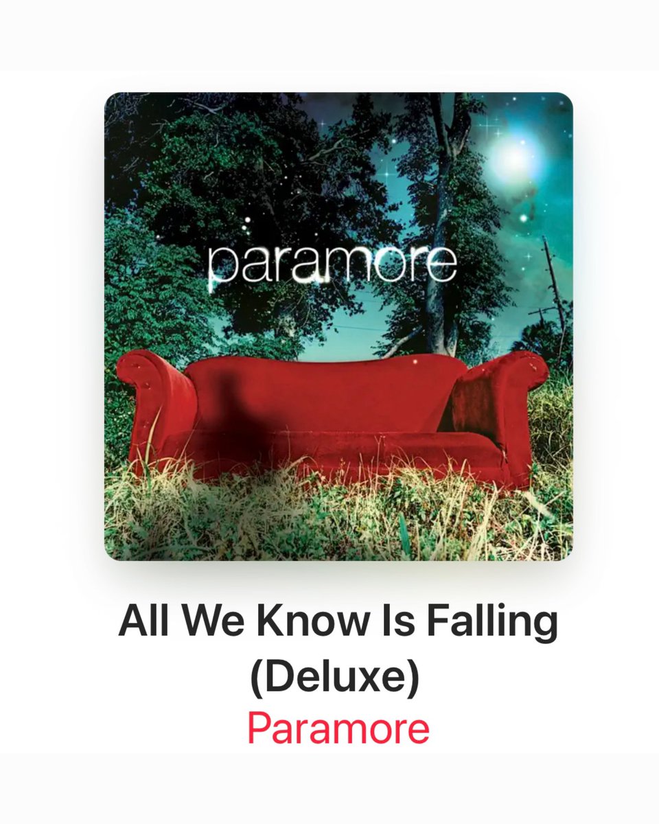paramoremusicom's tweet image. All We Know Is Falling (deluxe) is arriving on all streaming platforms midnight local time • this saturday #paramore’s debut album turns 20!