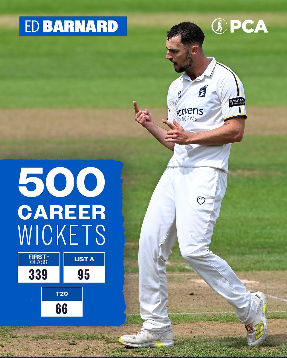 PCA's tweet image. An all-rounder in the truest sense 💪
In a season where he’s been superb with the bat, @EdBarn95 reaches another milestone after a superb bowling effort 💥
#CountyChamp