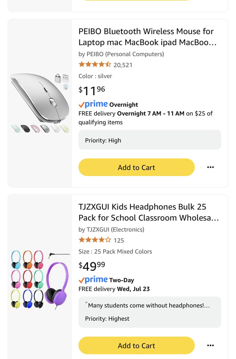 Ms.Marrón (@marronthalia) on Twitter photo <a href="/Rebekah29D/">Srta. Rebekah C</a> 5th year Dual language teacher 👩🏻🏫 #clearthelist2025
🍎 24 students
🏫 1st grade Title 1 School
✏️ In need of headphones 🎧, snacks and welcoming supplies.
My students and I appreciate your help and support ♥️ amazon.com/hz/wishlist/ls… <a href="/Rebekah29D/">Srta. Rebekah C</a> 5th year Dual language teacher 👩🏻🏫 #clearthelist2025
🍎 24 students
🏫 1st grade Title 1 School
✏️ In need of headphones 🎧, snacks and welcoming supplies.
My students and I appreciate your help and support ♥️ amazon.com/hz/wishlist/ls…