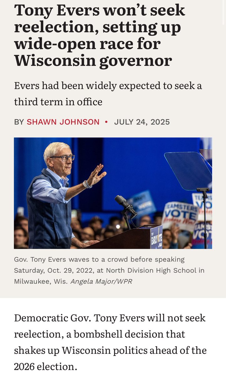Rob Mentzer (@robertmentzer) on Twitter photo Here is <a href="/SJohnsonWPR/">Shawn Johnson</a> on the wild primary ahead for Wisconsin now that Gov. Tony Evers has announced he is not running. wpr.org/news/tony-ever… Here is <a href="/SJohnsonWPR/">Shawn Johnson</a> on the wild primary ahead for Wisconsin now that Gov. Tony Evers has announced he is not running. wpr.org/news/tony-ever…