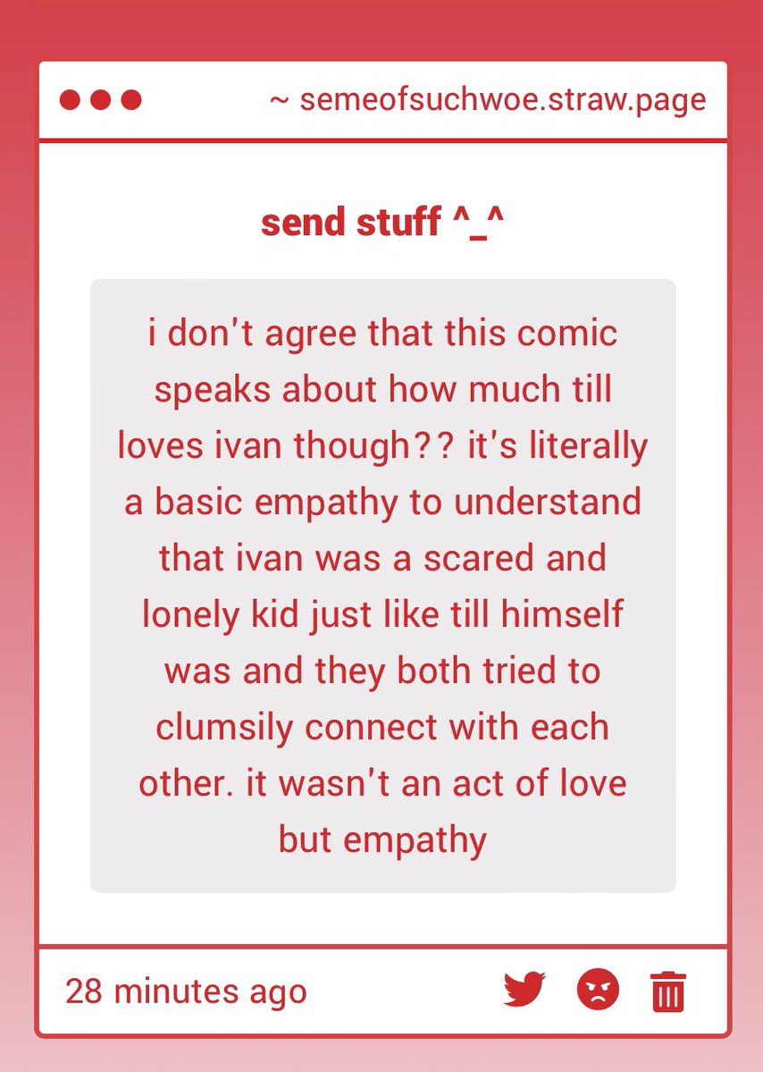 semeofsuchwoe's tweet image. the comic doesn’t show how till loves ivan *describes how till loves ivan*