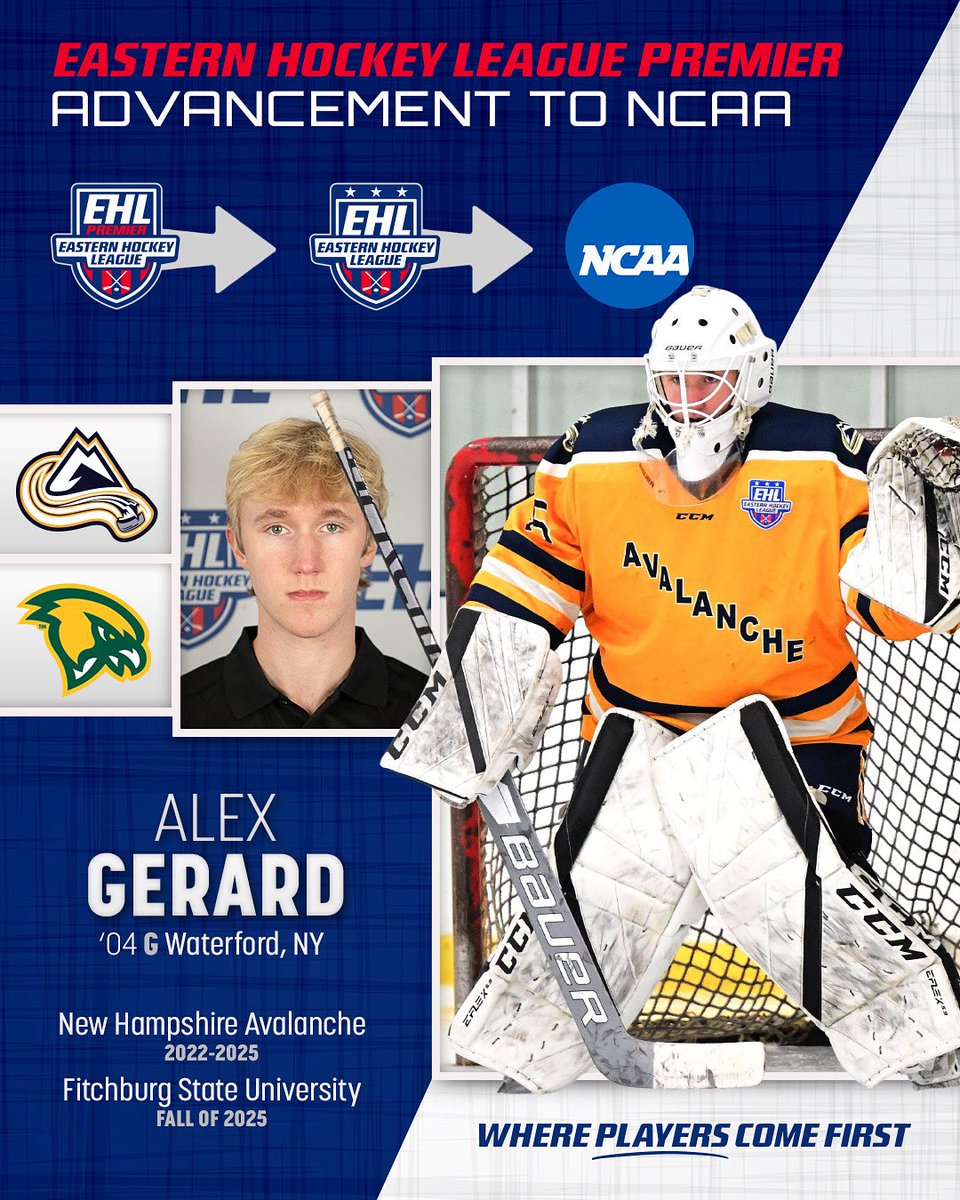 For this week’s Ladder of Development Story, we look at New Hampshire Avalanche goaltender Alex Gerard. A prime example of trusting the process, Gerard played a full season of EHLP and a season shared at both levels before emerging as a top goaltender in the EHL and a Fitchburg
