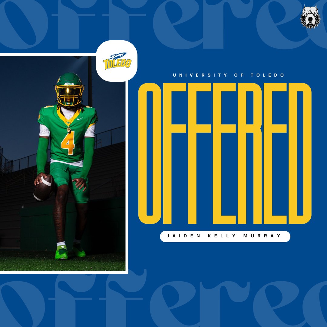 Dawg House Recruiting (@dawghzerecruits) on Twitter photo Congrats to <a href="/thejaidenkelly4/">Jaiden “Da LandLord” Kelly-Murray</a> on his offer from <a href="/ToledoFB/">Toledo Football</a>!!
#DAWGSZN Congrats to <a href="/thejaidenkelly4/">Jaiden “Da LandLord” Kelly-Murray</a> on his offer from <a href="/ToledoFB/">Toledo Football</a>!!
#DAWGSZN