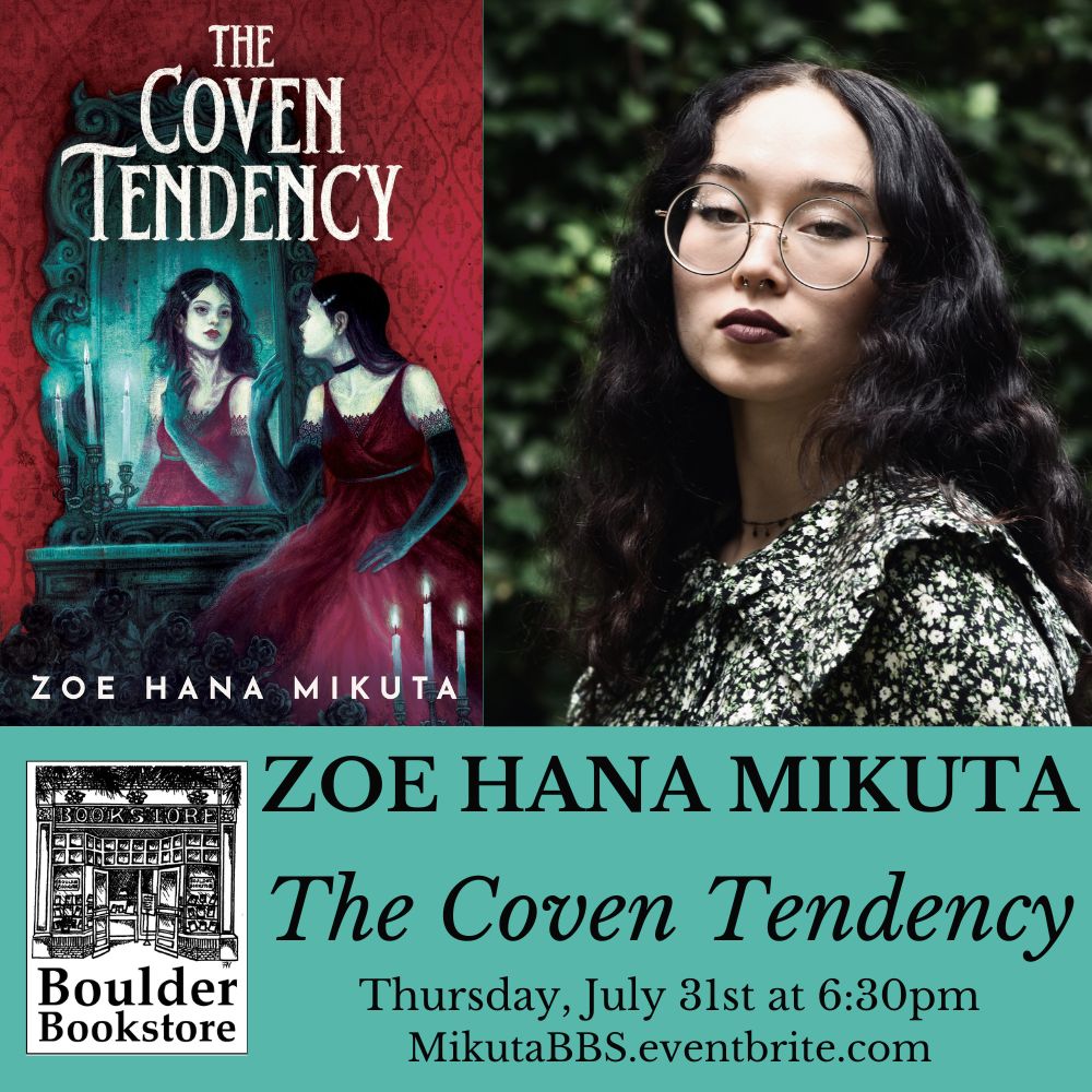 Teen fiction lovers! <a href="/zoehanamikuta/">zoe | The Coven Tendency</a> (amazing author and Fairview Grad!) will speak about and sign her new book, "The Coven Tendency," on Thursday, July 31st at 6:30pm at Boulder Bookstore. This is a FREE teen event!