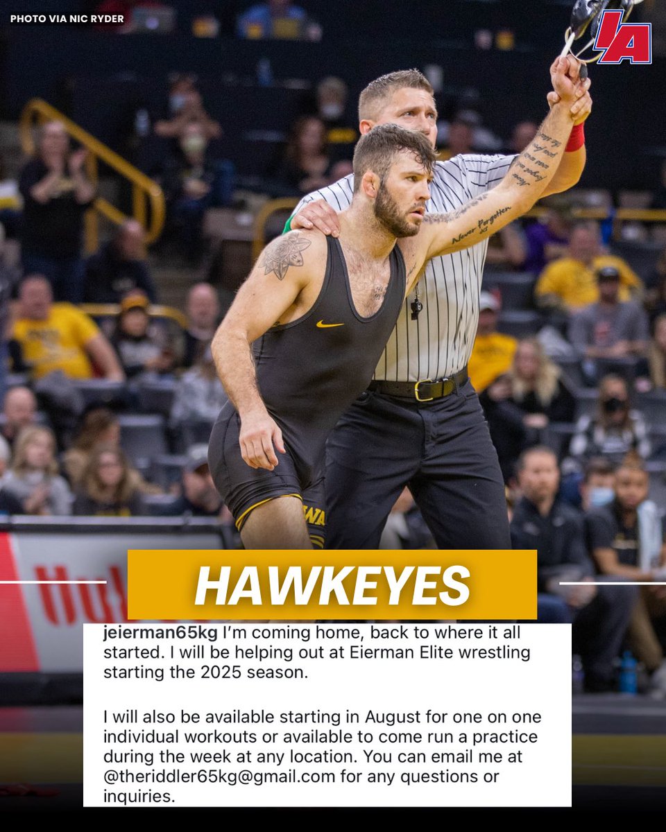 rossbchek's tweet image. Former Iowa and HWC wrestler Jaydin Eierman has announced that he joining Eierman Elite Wrestling
📷 @Nic_Ryder